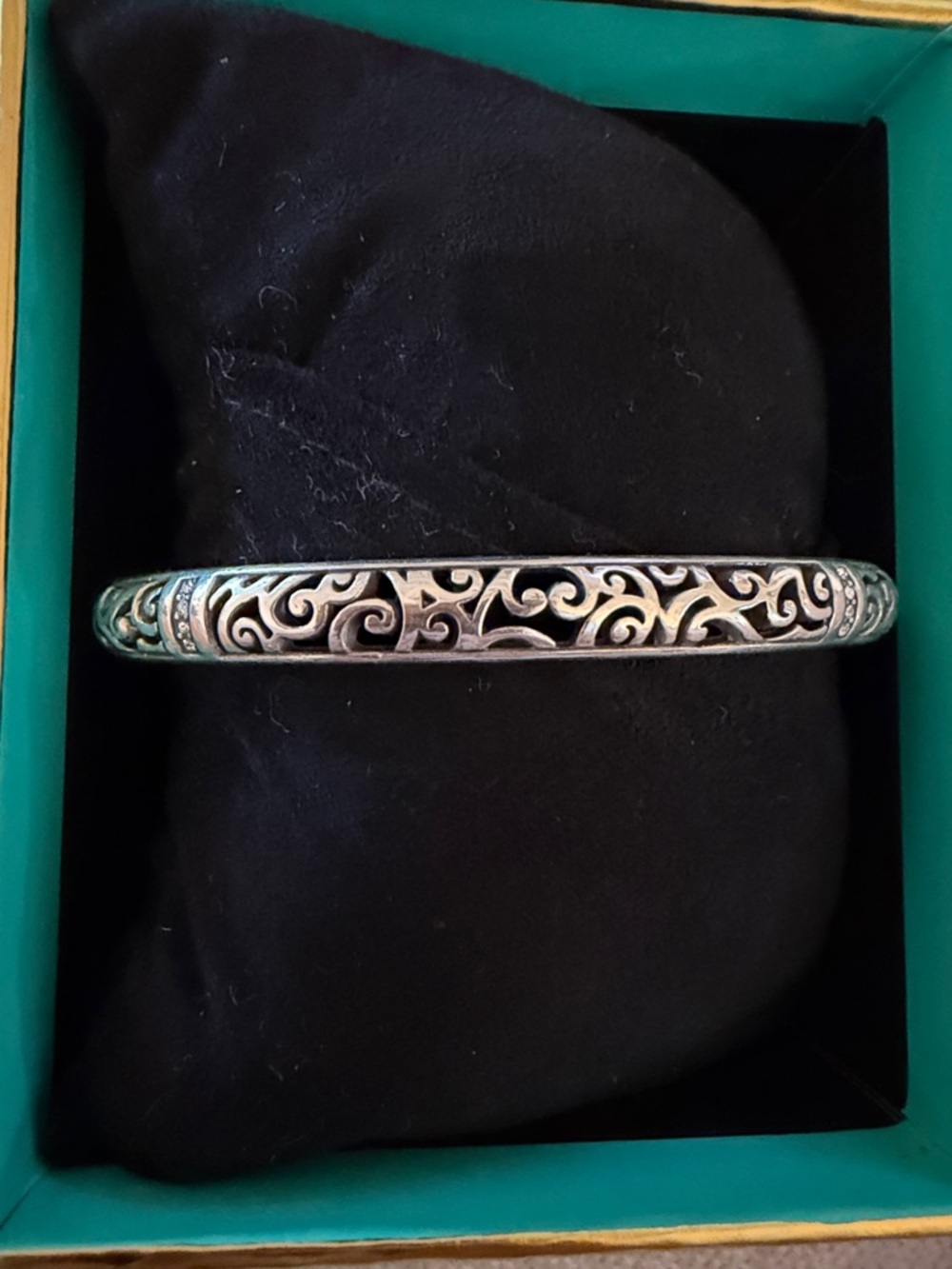 Brighton Silver Filigree Scroll Bangle Bracelet